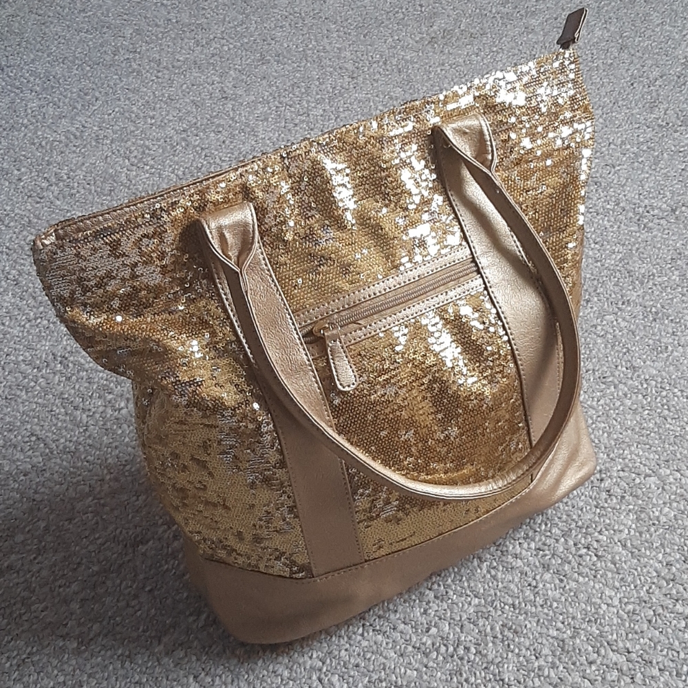 Apt.9 Gold Sequin Large Tote Bag